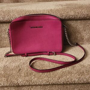Michael Kors Fuschia Purple Leather Crossbody Bag